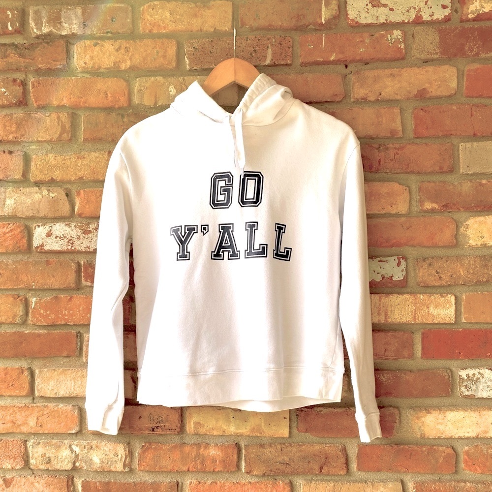 Draper James White Sweatshirt “GO Y’ALL” - Women’s XS - Hoodie